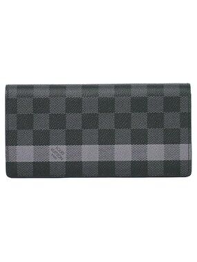 Louis Vuitton LV Portefeuille Brazza Damier Graphite Wallet Luna Black Gray